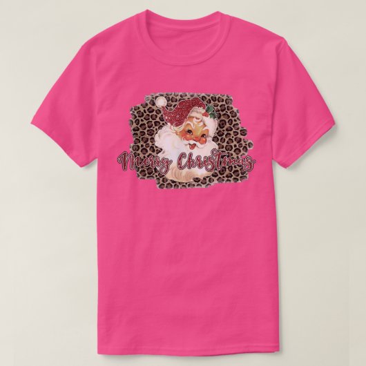 Leopard Print  70s kerstkerst T-shirt (Design voorkant)