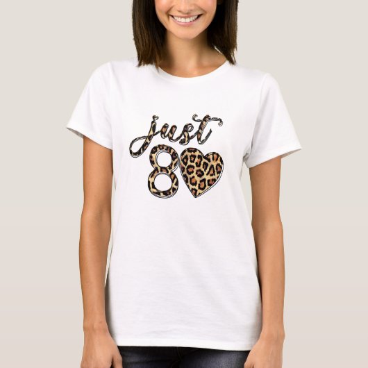 Leopard Print 80th Birthday T-Shirt (Voorkant)