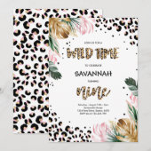 Leopard Print 9e Verjaardag Safari Oerwoud Party Kaart (Voorkant / Achterkant)