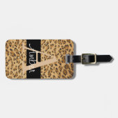 Leopard Print A monogram initiaal Bagagelabel (Voorkant horizontaal)