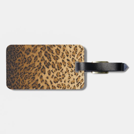 Leopard Print A monogram initiaal Bagagelabel (Achterkant horizontaal)