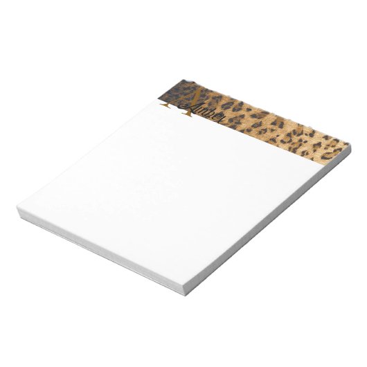 Leopard Print A monogram initiaal Notitieblok (Linkerzijde)