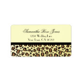 Leopard Print Aangepast adreslabel Etiket (Voorkant)