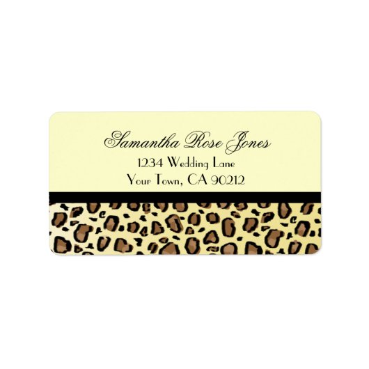 Leopard Print Aangepast adreslabel Etiket (Voorkant)