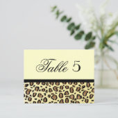 Leopard Print Aangepaste Trouwtafel Nummer Briefkaart (Staand voorkant)