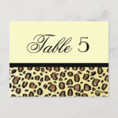 Leopard Print Aangepaste Trouwtafel Nummer Briefkaart (Achterkant)