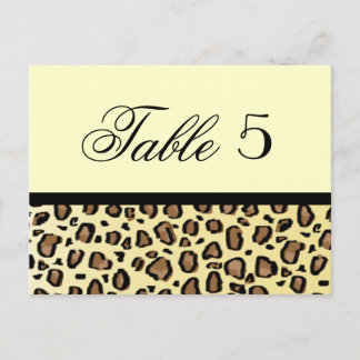 Leopard Print Aangepaste Trouwtafel Nummer Briefkaart