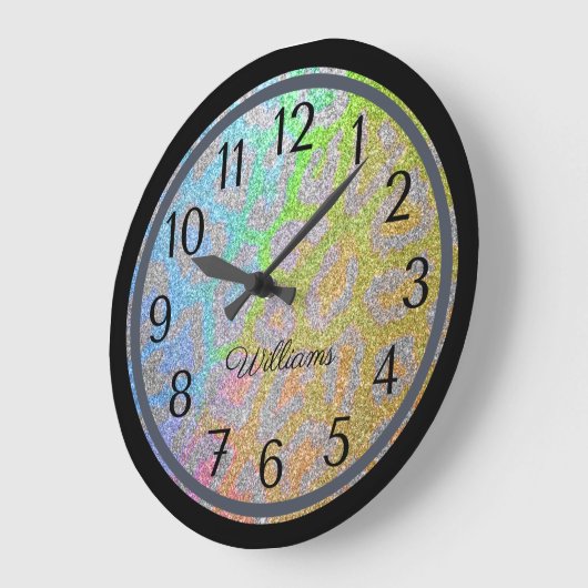 Leopard Print Abstract Rustiek Grote Klok (Hoek)