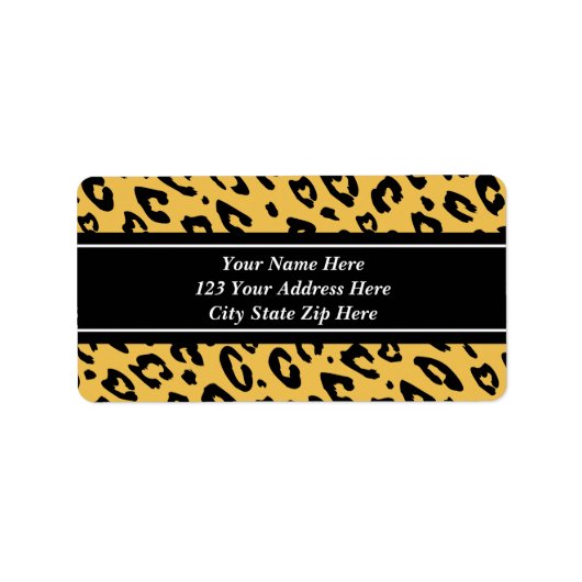 Leopard print adresetiketten etiket (Voorkant)