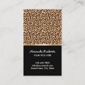 Leopard Print Afro Modern Hair & Beauty Salon Visitekaartje (Achterkant)
