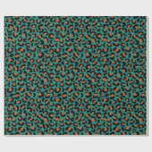 Leopard Print Afstuderen Gift Donkergroen Naadloos Cadeaupapier (Vlak)