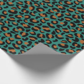 Leopard Print Afstuderen Gift Donkergroen Naadloos Cadeaupapier (Hoek)