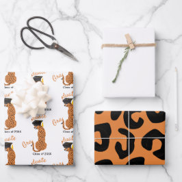 Leopard Print Afstuderen Inpakpapier Vel