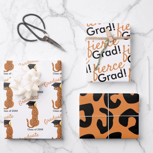 Leopard Print Afstuderen Inpakpapier Vel (Voorkant)