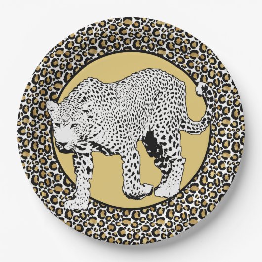 Leopard print all-over design papieren bordje (Voorkant)