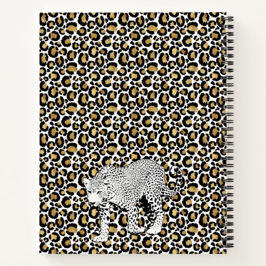 Leopard print all-over ontwerp op maat notitieboek (Achterkant)