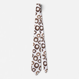 Leopard Print and Donut Pattern Tie Stropdas