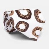 Leopard Print and Donut Pattern Tie Stropdas (Opgerold)