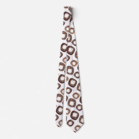 Leopard Print and Donut Pattern Tie Stropdas (Achterkant)