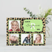 Leopard Print and Mint Accent Party Photo nodigt u Kaart (Staand voorkant)