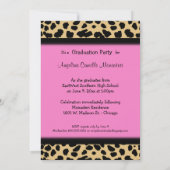 Leopard Print and Pink Accent Party Photo nodigt u Kaart (Achterkant)