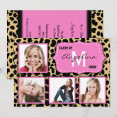 Leopard Print and Pink Accent Party Photo nodigt u Kaart (Voorkant / Achterkant)