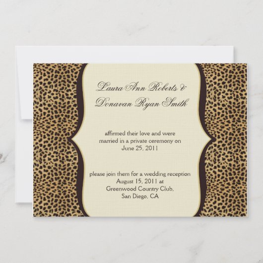 Leopard Print and Scrolls Post Wedding Kaart (Voorkant)