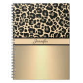 Leopard Print Animal Cheetah Gold Trendy Safari Notitieboek (Voorkant)