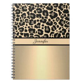 Leopard Print Animal Cheetah Gold Trendy Safari Notitieboek