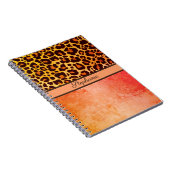 Leopard Print Animal Cheetah oranje Safari Trendy Notitieboek (Rechterzijde)