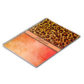 Leopard Print Animal Cheetah oranje Safari Trendy Notitieboek (Linkerzijde)