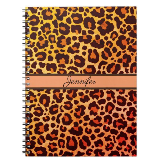 Leopard Print Animal Cheetah oranje Safari Trendy Notitieboek (Voorkant)