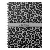 Leopard Print Animal Cheetah Silver Grey Trendy No Notitieboek (Voorkant)