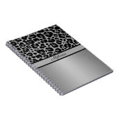 Leopard Print Animal Cheetah Silver Grey Trendy Notitieboek (Rechterzijde)