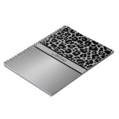 Leopard Print Animal Cheetah Silver Grey Trendy Notitieboek (Linkerzijde)