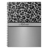 Leopard Print Animal Cheetah Silver Grey Trendy Notitieboek (Voorkant)