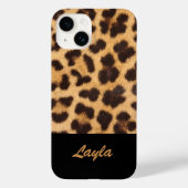 Leopard Print Animal Fur Persoonlijke naam Case-Mate iPhone Case (Achterkant)