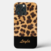 Leopard Print Animal Fur Persoonlijke naam Case-Mate iPhone Case (Achterkant)