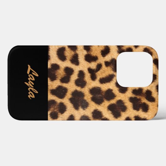 Leopard Print Animal Fur Persoonlijke naam Case-Mate iPhone Case (Achterkant (horizontaal))