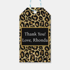 Leopard Print Animal Print Dank je Cadeaulabel
