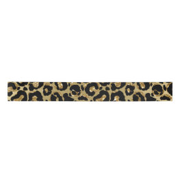 Leopard Print Animal Print Gold Glitter Satijnen Lint