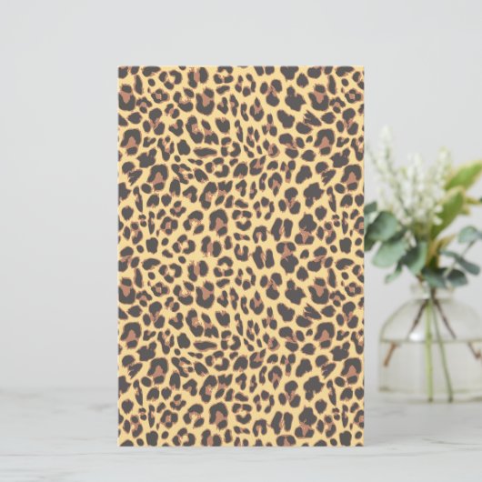 Leopard Print Animal Skin Patroon Briefpapier (Staand voorkant)