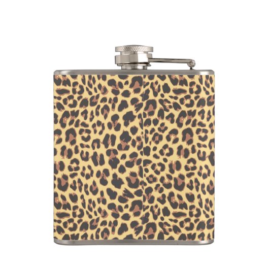 Leopard Print Animal Skin Patroon Heupfles (Achterkant)