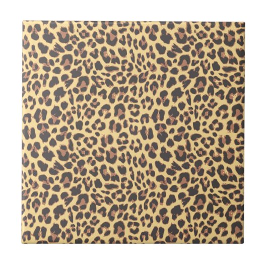 Leopard Print Animal Skin Patroon Tegeltje (Voorkant)