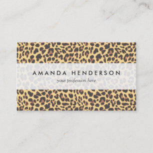 Leopard Print Animal Skin Patroon Visitekaartje