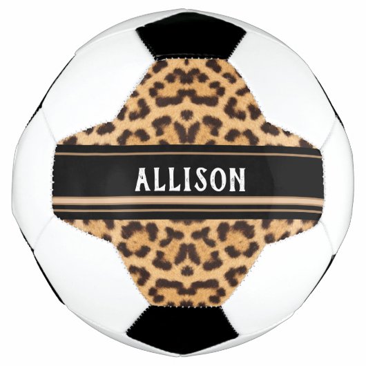 Leopard Print Animal Spots Chic Gepersonaliseerd Voetbal (Voorkant)