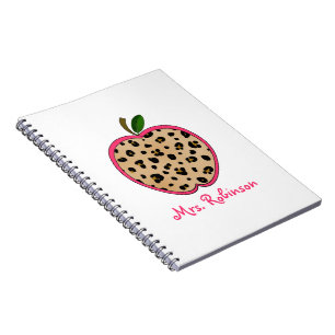 Leopard Print Apple Spiral notebook voor leraren Notitieboek