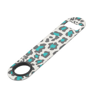 Leopard Print Aqua, grijs, wit Speed Flessenopener
