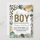 Leopard print Baby shower Kaart (Voorkant)