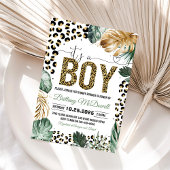 Leopard print Baby shower Kaart